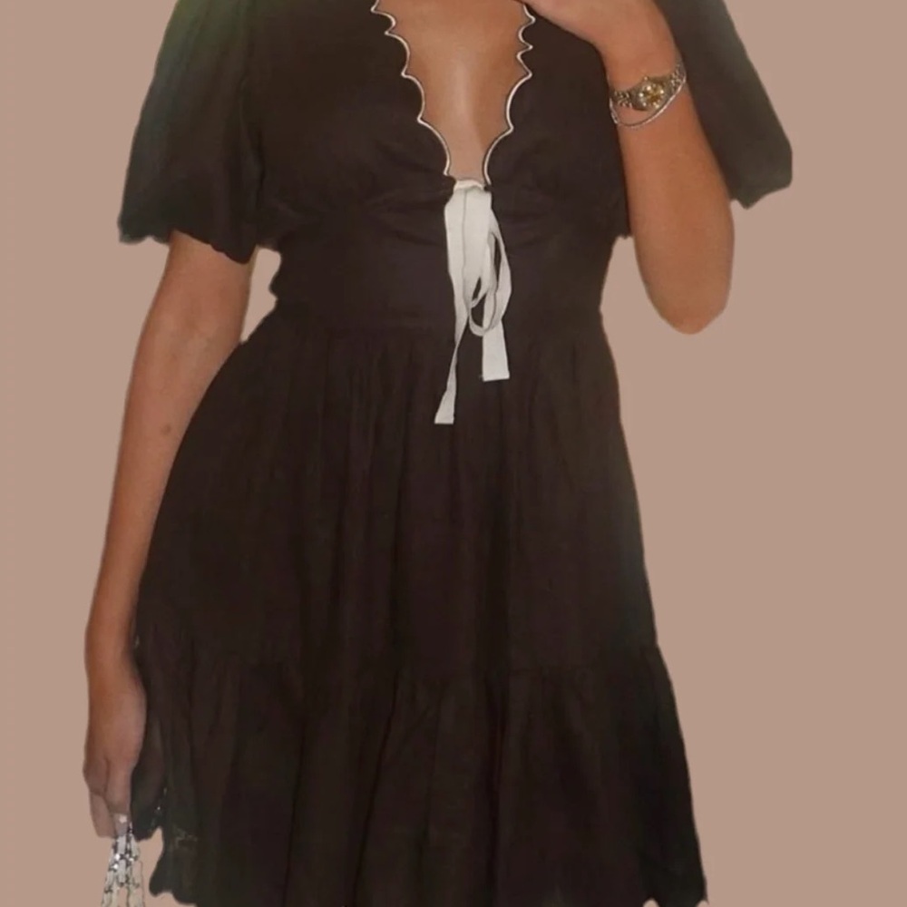 House of Harlow 1960 Black Dress with White Tie